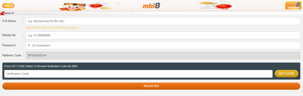 mbi8 login and register process